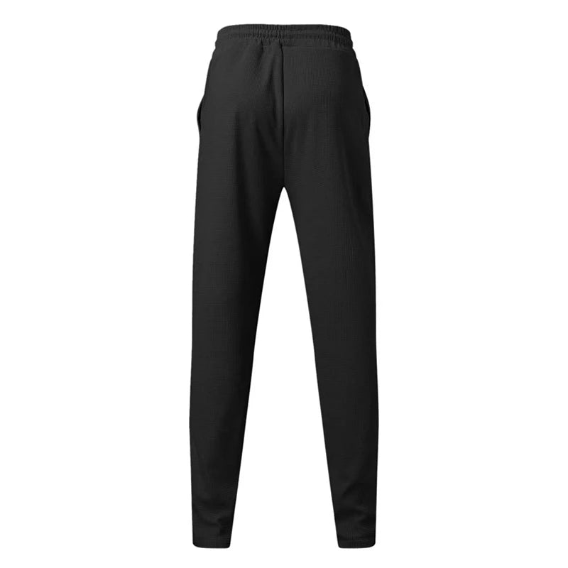 High Waist Men's Waffle Suit Pants