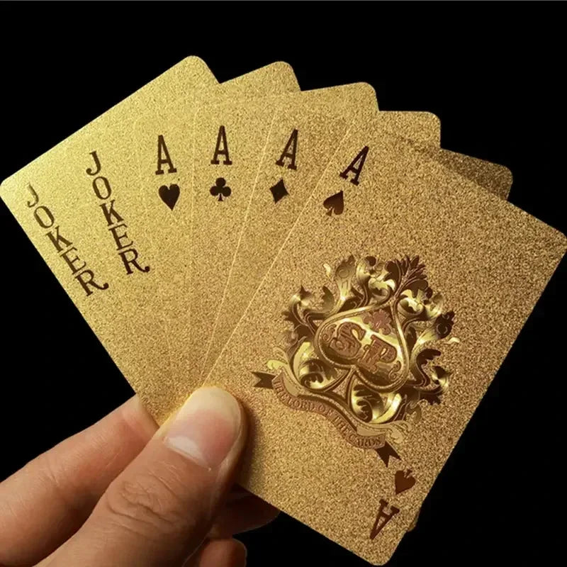 24K Gold Foil Playing Cards Deck - Poker Practical Jokes