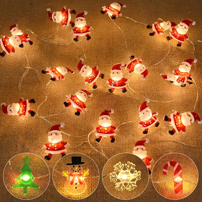 2M 20LED Santa & Snowflake Light String