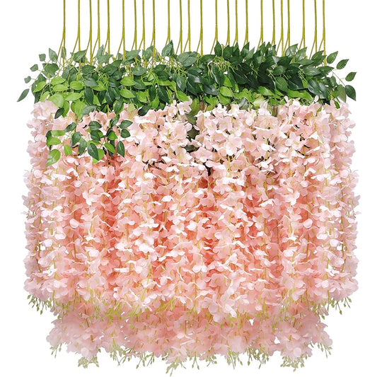Artificial Wisteria Flowers Garland - Silk Vine for Home