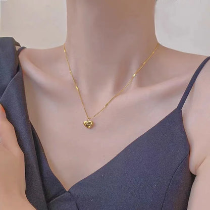 Collier pendentif amour en forme de cœur géométrique pour couples