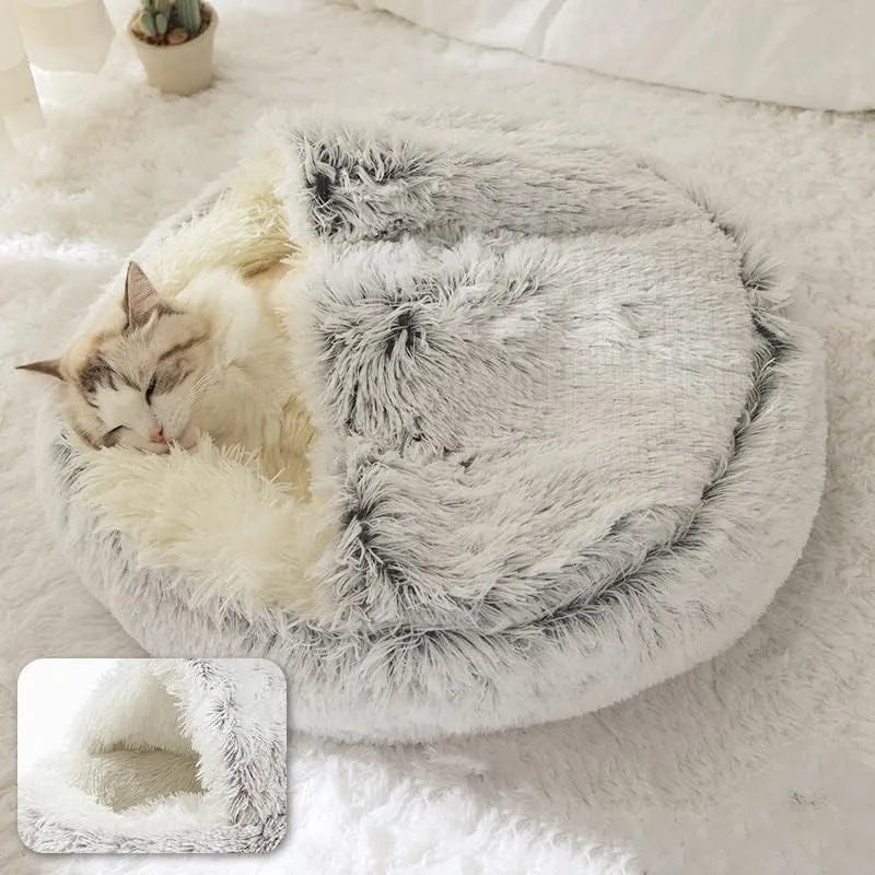 Soft Plush Pet Bed with Cover Round - Pet Mattress