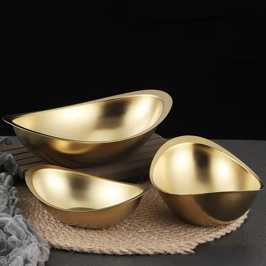 Stainless Steel Golden Ingot Bowl