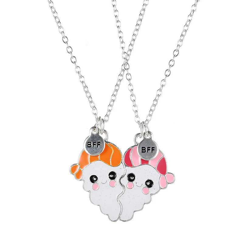 Cute Sushi BFF Necklaces Set