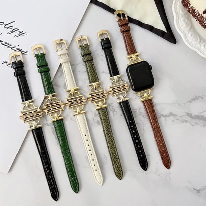 Luxuriöses, schlankes Apple-Watch-Lederarmband