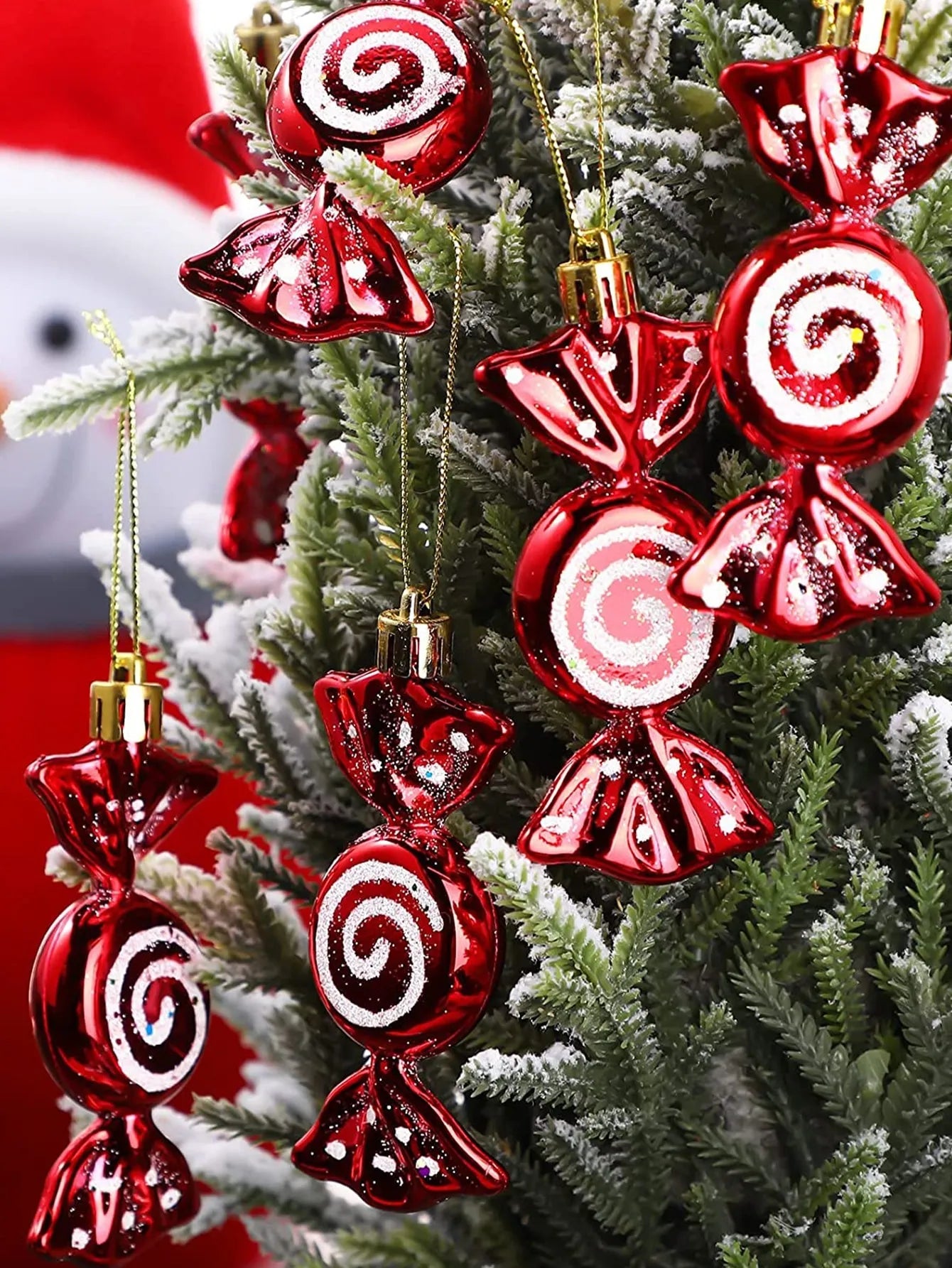 Décorations de bonbons de Noël festives en 6 pièces pour le plaisir des arbres