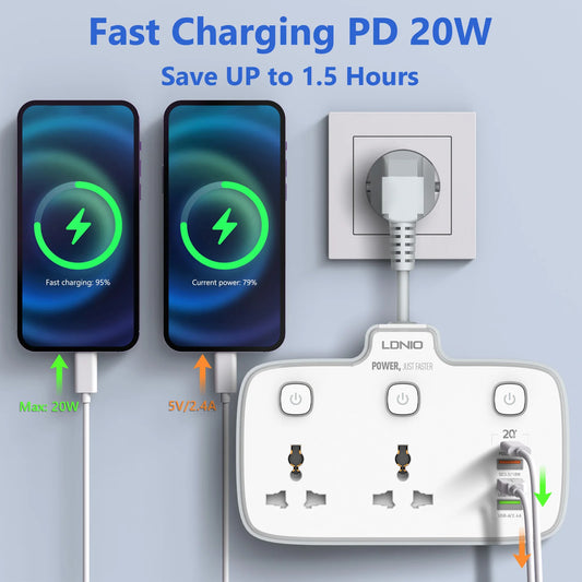 Intelligente Steckdosenleiste mit Nachtlampe