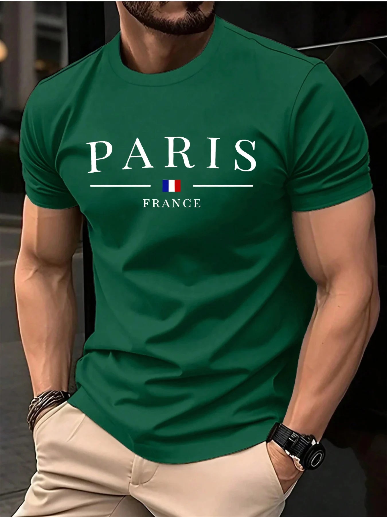Men's Summer Short Sleeve Letter Print Pure Cotton T Shirt