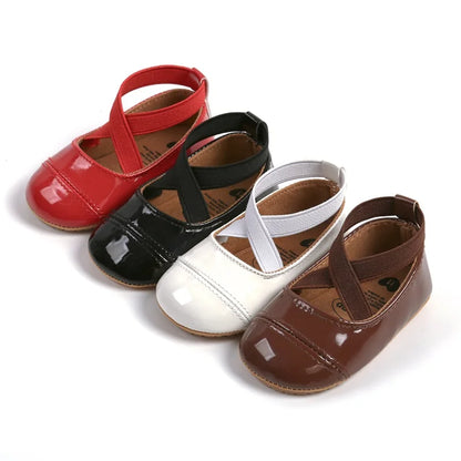 Flache Baby-Prinzessin-Schuhe mit Schleife