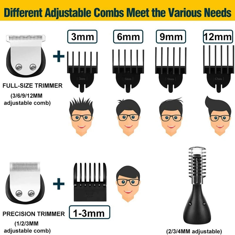Wiederaufladbarer 11-in-1-Multi-Haarschneider für Männer
