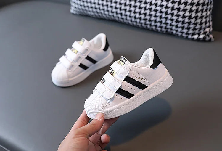 Kids White Non-Slip Sneakers