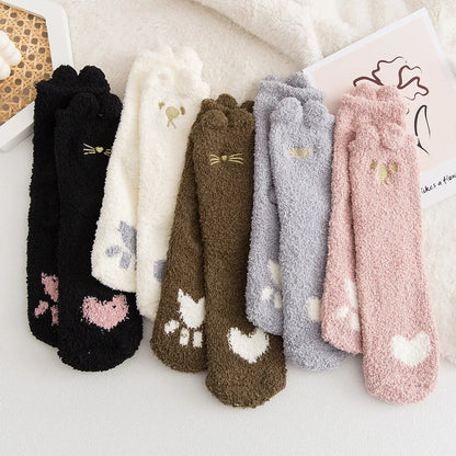 Women's Warm & Fuzzy Cartoon Animal Stocking Socks