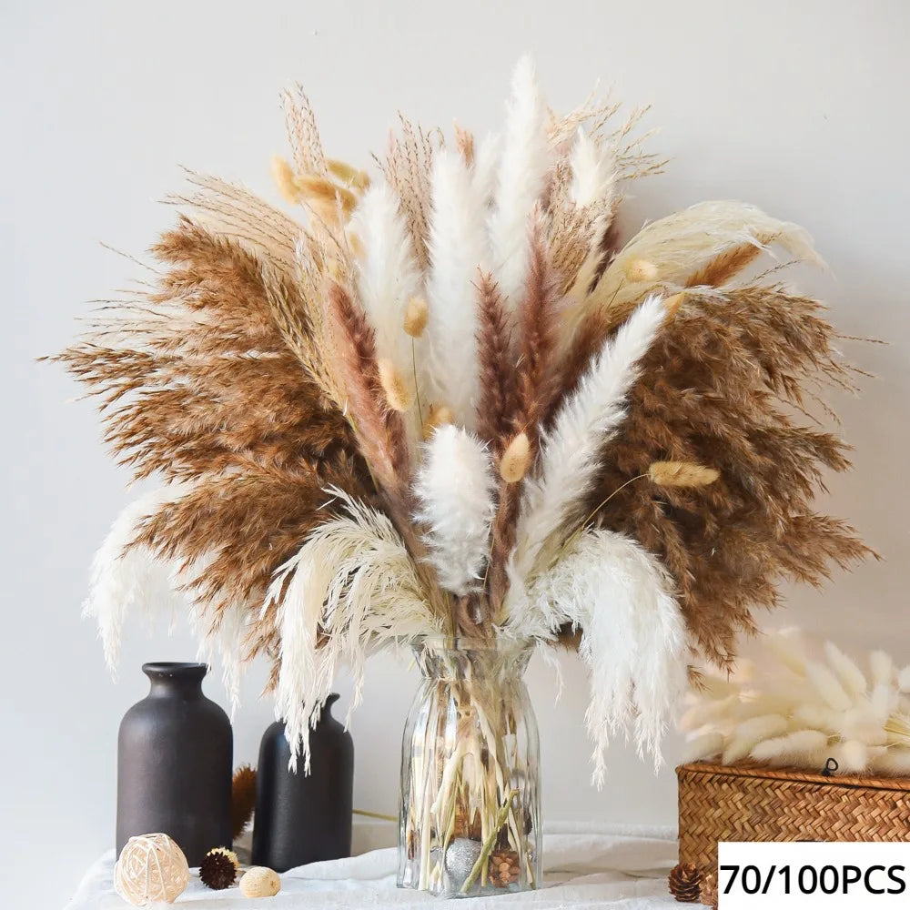 70pcs Reed Dried Flower Bouquets