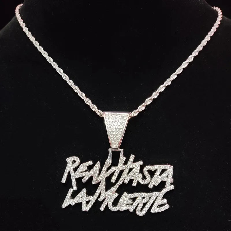 Collier avec pendentif lettre Hip Hop pour hommes et femmes