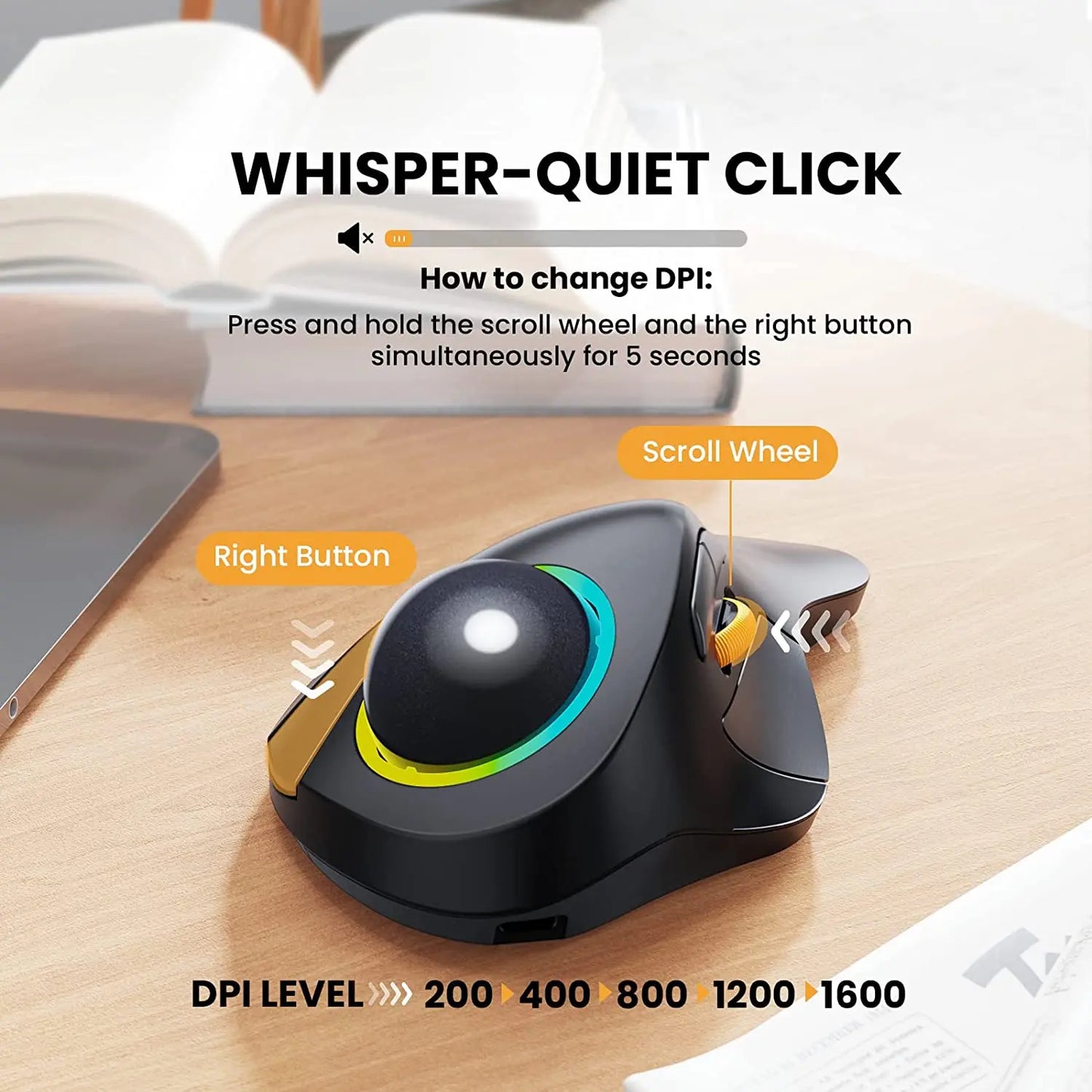 ProtoArc Wireless Index Finger Trackball Mouse