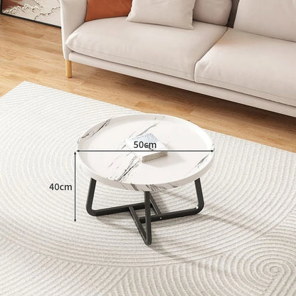 Round Coffee Table with Open Storage