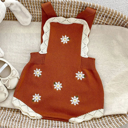 Breathable Knitted Sleeveless Romper Newborn Baby