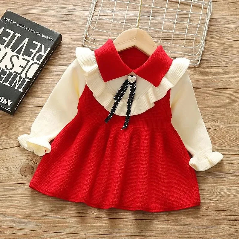 Winter Knitted Dress for Baby Girls
