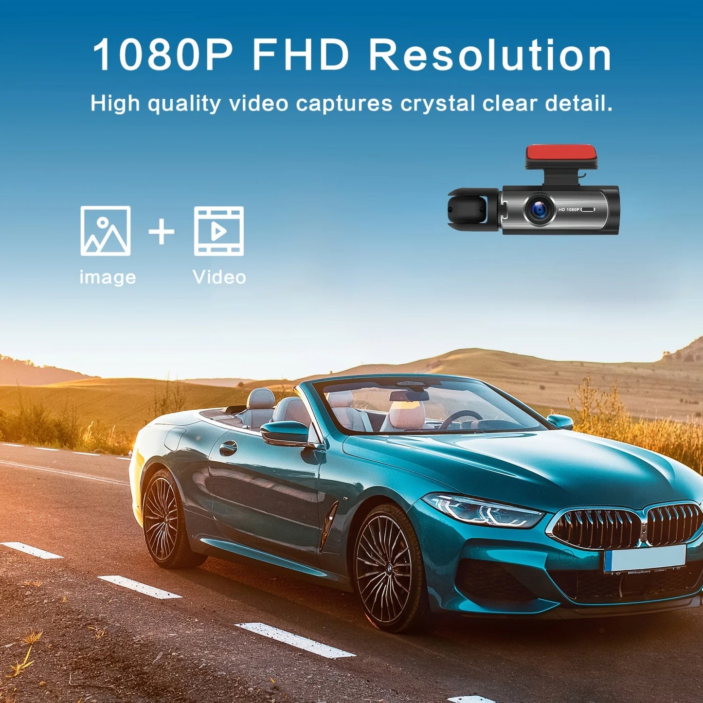 1080P WiFi Dual Dash Cam with Rear View Camera & Video Recorder