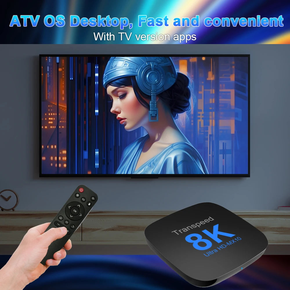 Transpeed ATV Android 13 TV Box - RK3528, Voice Assistant