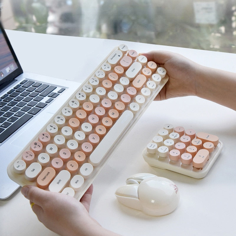 Pink Wireless Keyboard & Mouse Set