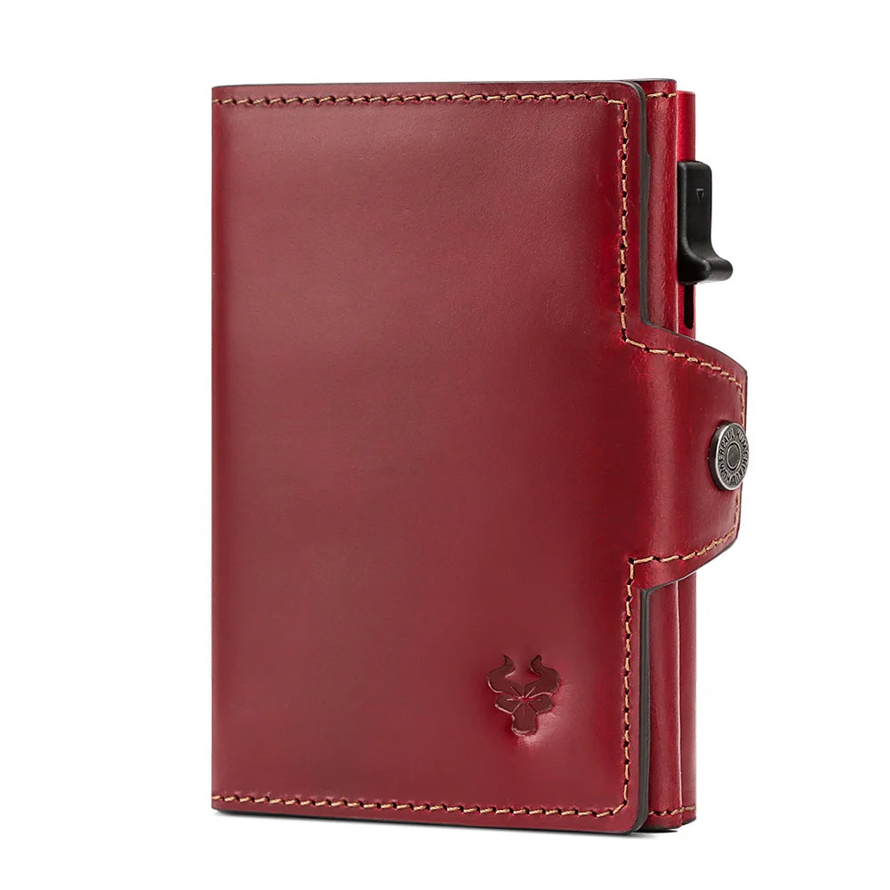 New Automatic Card Holder Genuine Leather Wallet
