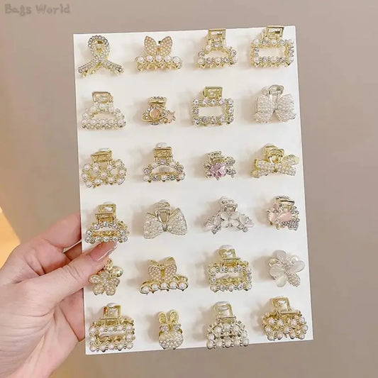 Griffe à cheveux en coquille de perle : clip doré vintage