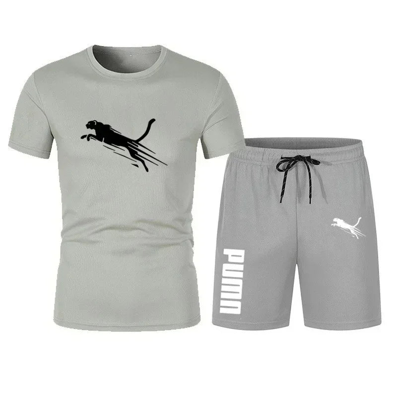 Men's Summer Tracksuit Breathable Mesh Running Set