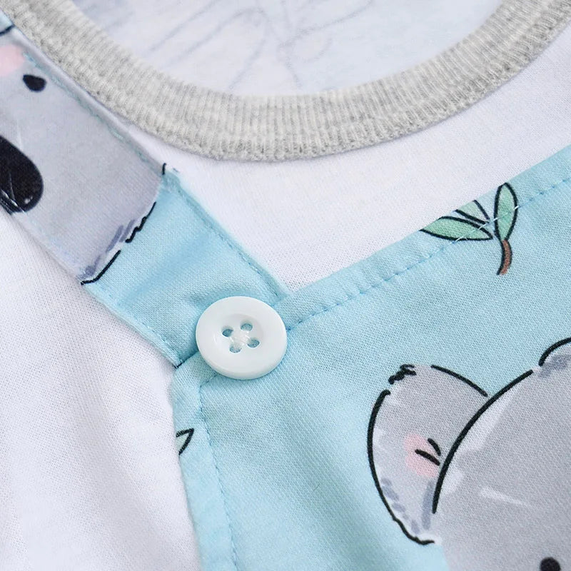 Vêtements pour nouveau-né fille et garçon, combinaison imprimée Koala, barboteuse d'été à manches courtes