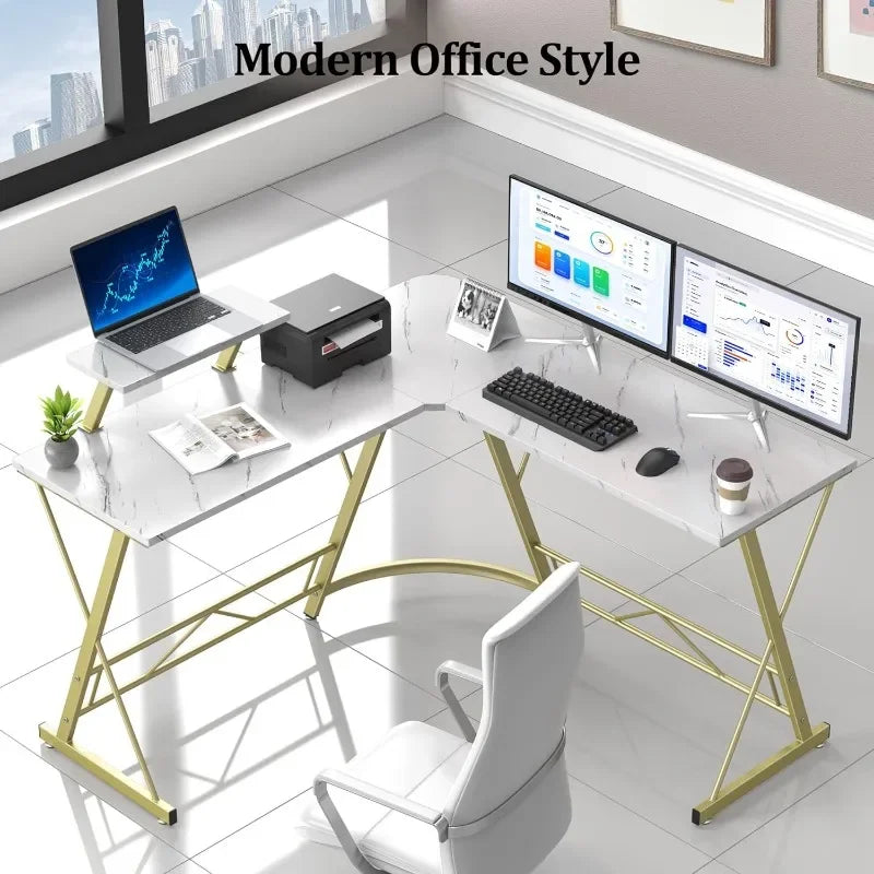 L-Shape Home Office Desk with Storage