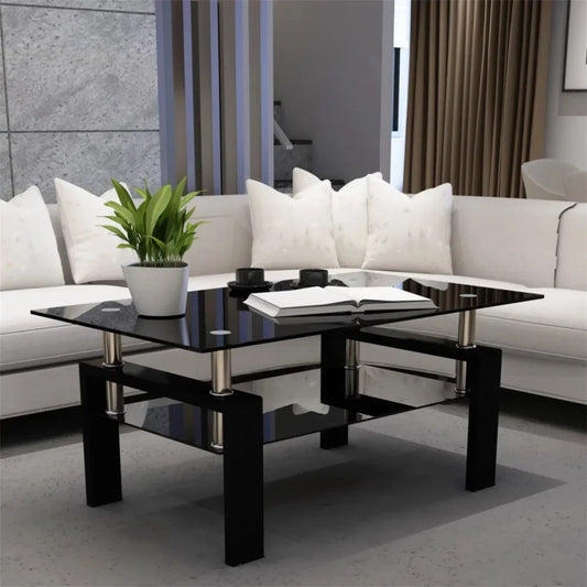 Black Glass Coffee Table & Modern Living Room Furniture