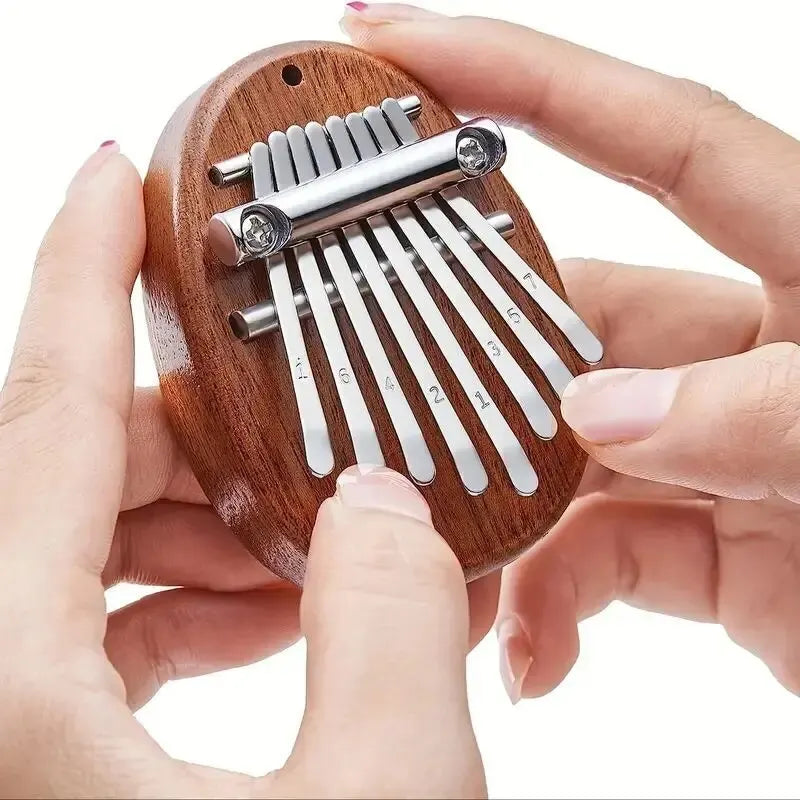 8-Key Mini Wooden Kalimba - Thumb Piano Pendant Gift