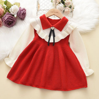 Winter Knitted Dress for Baby Girls