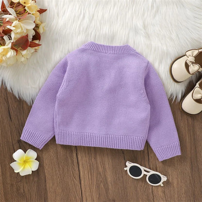 Girls' Knitted Sweater for Autumn-Winter