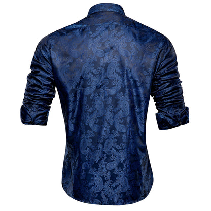 Chemise habillée florale à manches longues de style Steampunk pour hommes