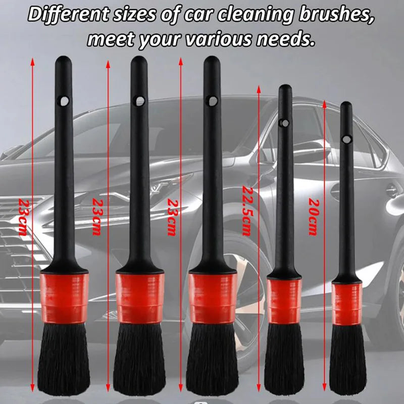 17-Piece Car Detailing Brush Set - Cleaning Tools for Air Vents / Rims