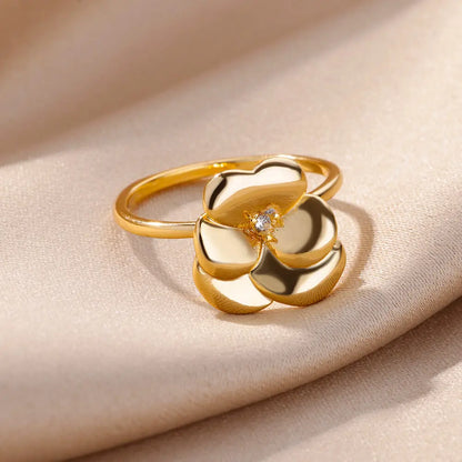 Glatte Doppelkugel-Damenringe aus Edelstahl