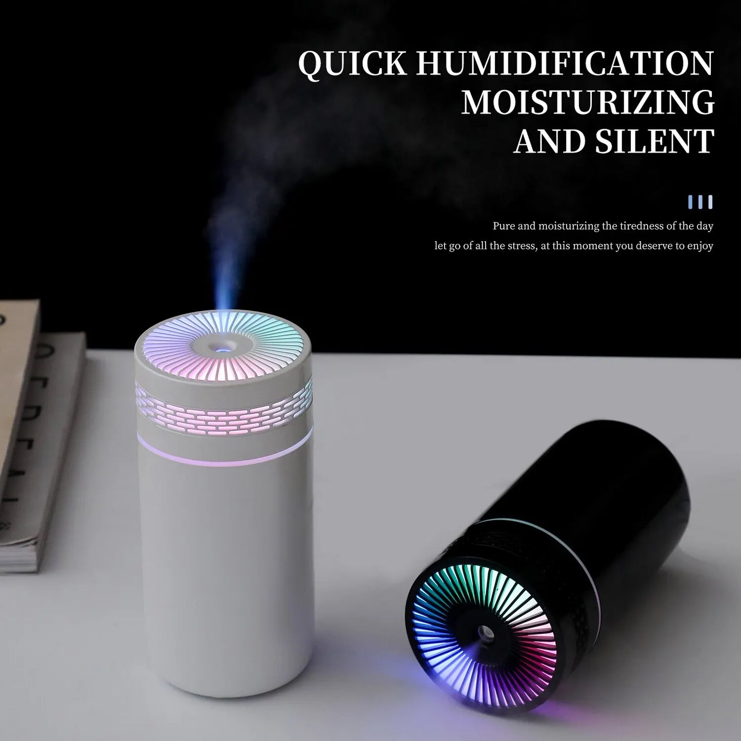 250ML Portable Car Air Humidifier - USB LED Essential Oil Diffuser