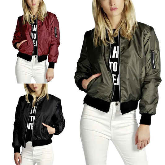 Women's Thin O-Neck Jacket - Casual Spring & Autumn Top