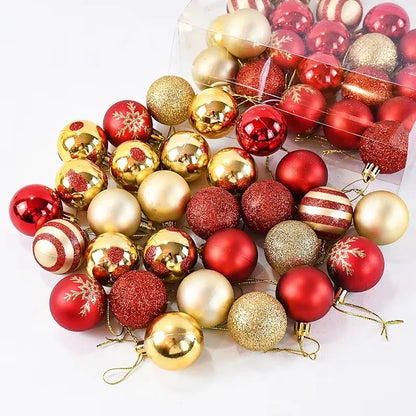 50pcs 4cm Christmas Tree Baubles Hanging Ornaments