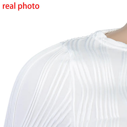 Ruched Long Sleeve T-shirts Women Crop Top