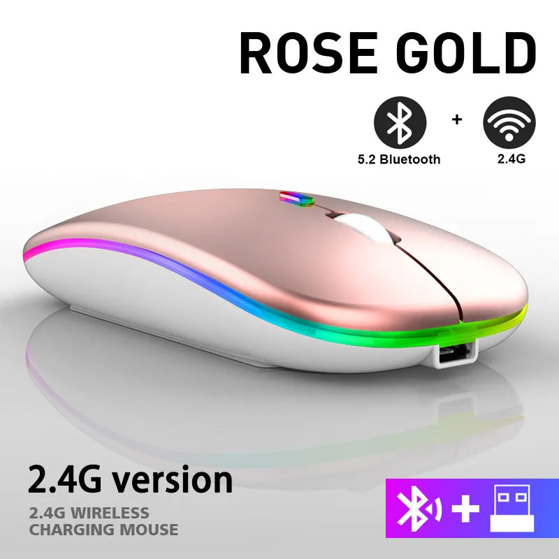 Leise kabellose RGB-Maus – Ergo-Design