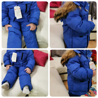 Boy Baby Overalls Winter Down Jacket
