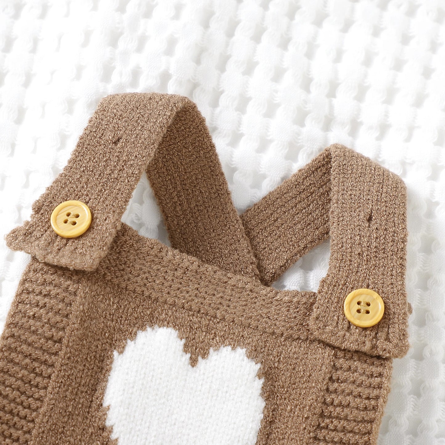 Heart-Shaped Sleeveless Knit Romper for Babies