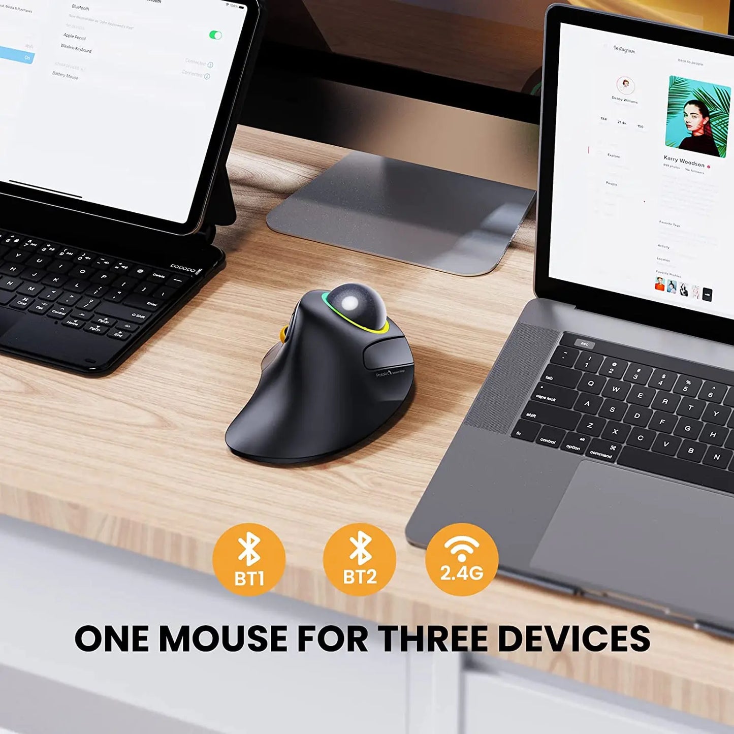 ProtoArc kabellose Zeigefinger-Trackball-Maus