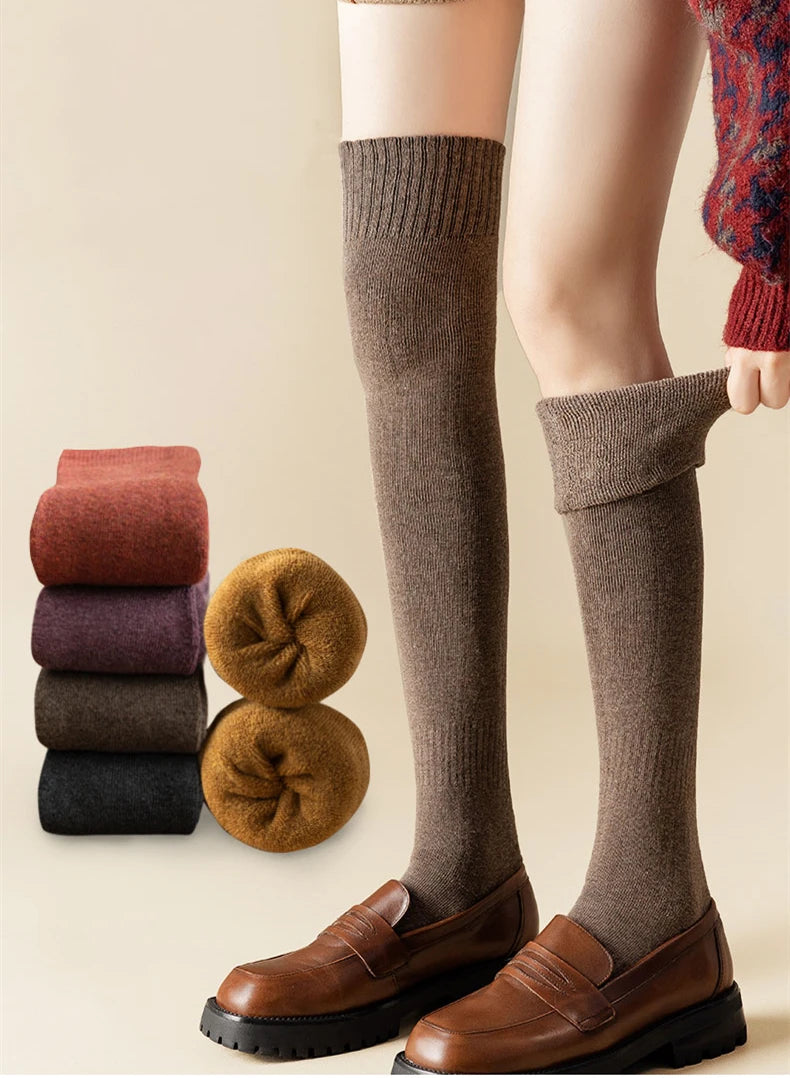 Women's Plush Coral Fleece Socks - Non-Slip Warm Knitted Floor Socks