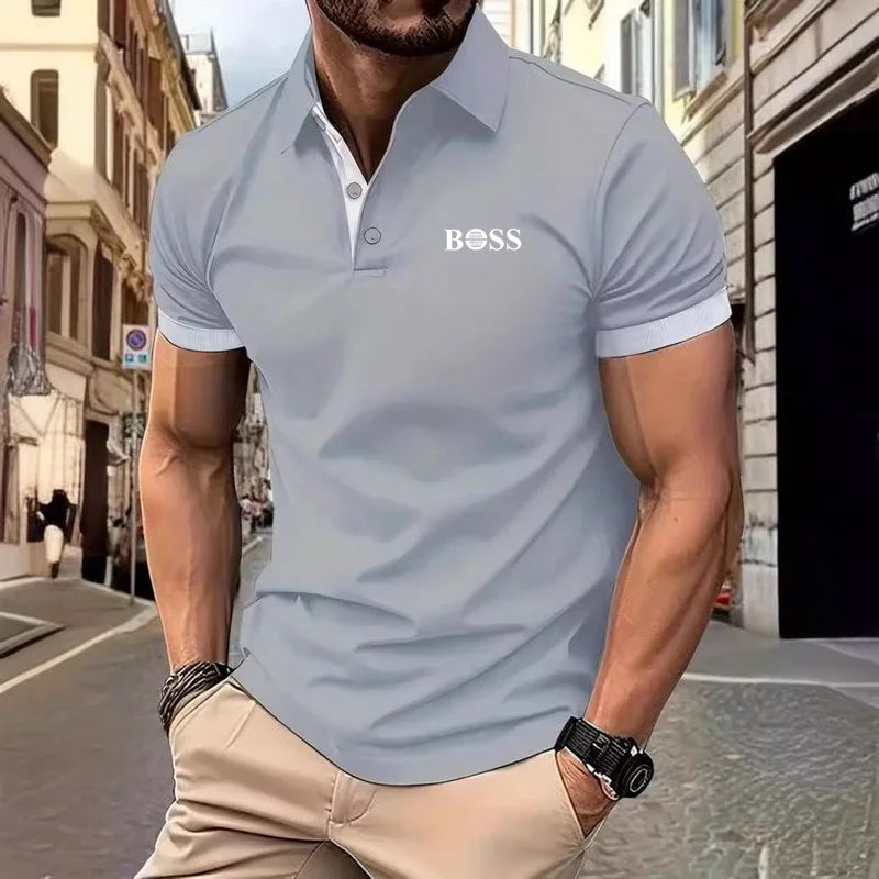 Breathable Office Fashion Short-Sleeved Polo Shirt