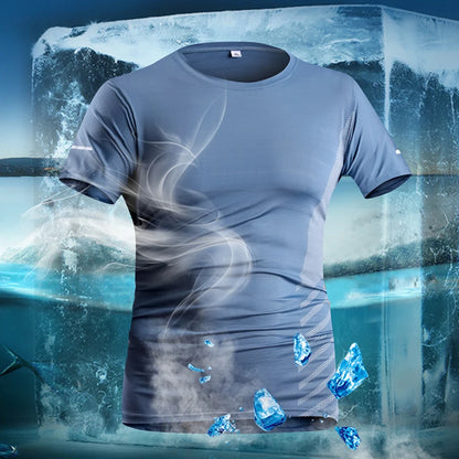 Men's Short Seleve Quick Dry Ice Silk Sport Running T-Shirts