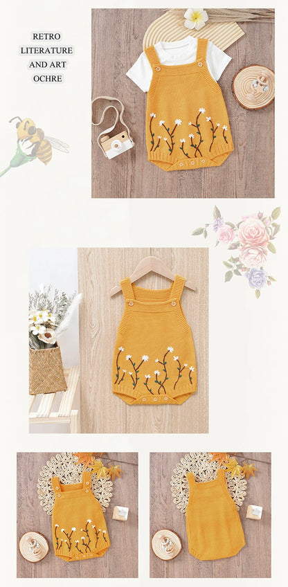 Süßer, ärmelloser Sommer-Strampler für Babys mit Blumenmuster