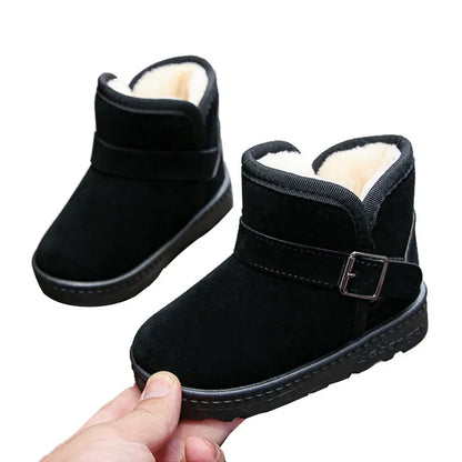 Bottes de neige d'hiver en coton pour enfants - Chaussures décontractées chaudes pour garçons et filles